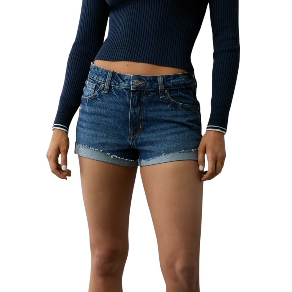 AMERICAN EAGLE Outfitters Super Stretch Hi-Rise Shortie Jean Shorts 6